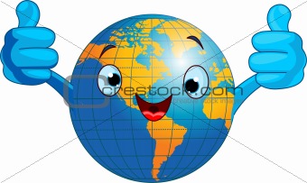 World globe character 