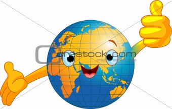 World globe character 