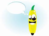 Cheerful Cartoon banana talking