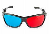 3d glasses in red and blue