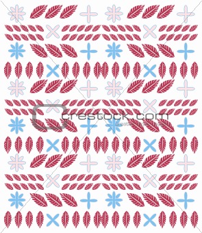 Abstract flower and leaves pattern background seamless