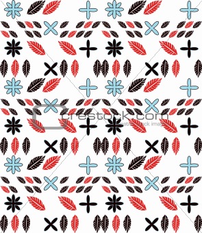 Embroidery seamless pattern illustration on white background