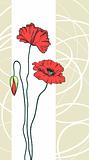 Red poppies floral background 