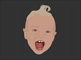 cute laughing baby head vector illustration