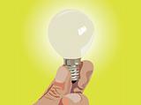 hand with lamp vector illustration