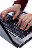 Women typing on keyboard