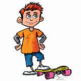 Cartoon of skater boy