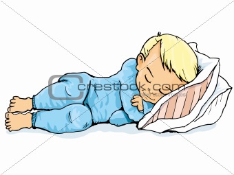 Image 3779836: Cartoon of little boy sleeping on a pillow from ...