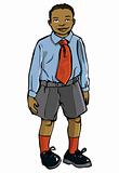 Cartoon boy in school uniform