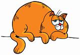 Cartoon of fat orange cat