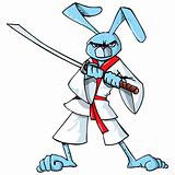 Cartoon samurai bunny