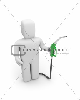 Person with petrol pump