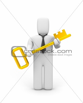 Businessman with key