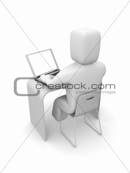 Person working on laptop