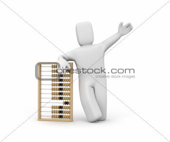Person with abacus