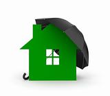 Umbrella and house symbol. You property in safety