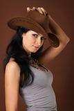 Young sexy woman in cowboy's hat - portrait