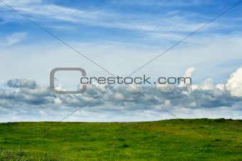 Green Field With Sky