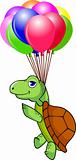 Turtle fly with balloon