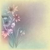 abstract grunge composition with flowers