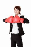 Business woman fighting