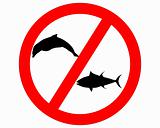 Prohibition sign tuna dolphin fishing