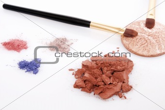 powder for makeup and two brush