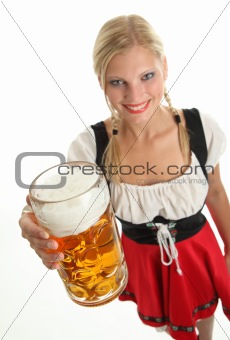 Woman with beer mug