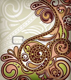 Abstract Floral Scroll