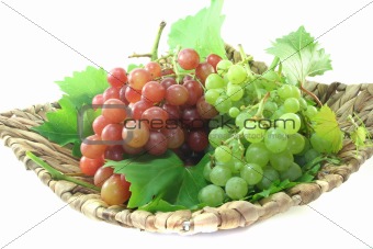 red and bright grapes
