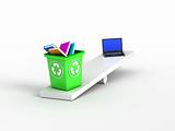 Books on recycle bin vs laptop
