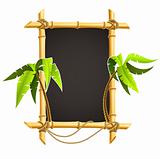 bamboo frame with tropical palms