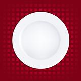 White Plate On Red Background