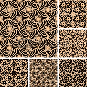 Seamless patterns with circle elements.