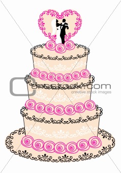 wedding cake, vector
