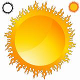 Fiery Sun Icon Set