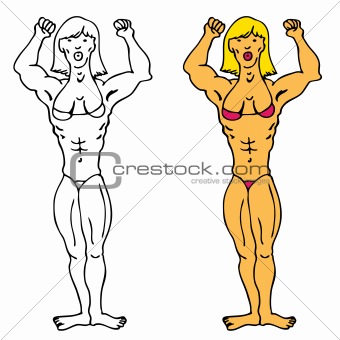 cartoon woman body