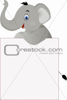 Elephant and blank sign