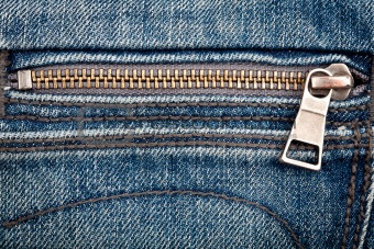Closeup shot of jeans zipper 