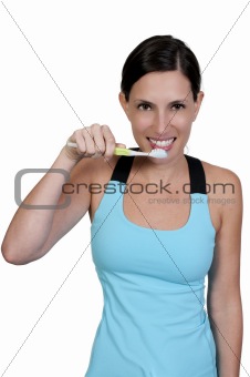 Beautiful Woman Brushing Teeth
