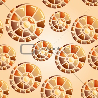 vector seamless background with snail shells