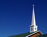 Church Steeple with Praying Hands and Copy Space