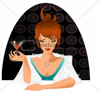 woman with a glass of wine