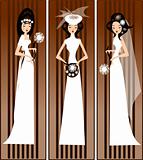 models in bridal dresses