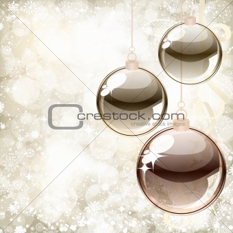 Abstract background of holiday lights and snowflakes. Vector.
