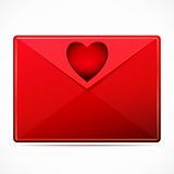 A love letter with a heart. Vector image.