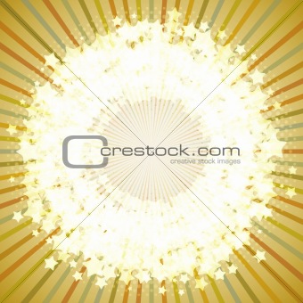 eps10 vector star shining round frame on a retro background.
