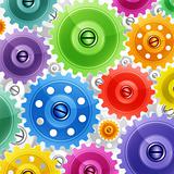 Techno background with colorful gears. Industrial image.