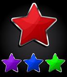Star glossy button, icon, eps10.