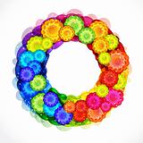 Abstract flower wreath frame. Vector background.